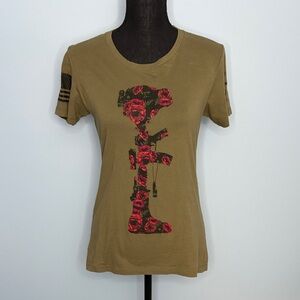 Grunt Style Battle Poppies T-Shirt - Small - Military Green